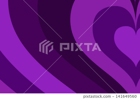Abstract purple heart shapes with flowing lines and curves Abstract purple heart shapes with flowing lines and curves 141649560