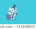 Humanoid robot thinker. 141649655