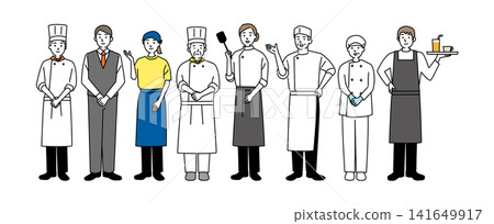 Various types of staff working in the food and beverage industry Various types of staff working in the food and beverage industry 141649917