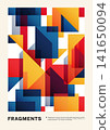 Geometric abstract halftone poster with typography 141650094