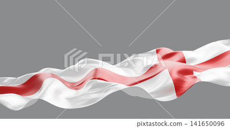 England flag ribbon flowing isolated on grey background with copy space 3D render England flag ribbon flowing isolated on grey background with copy space 3D render 141650096