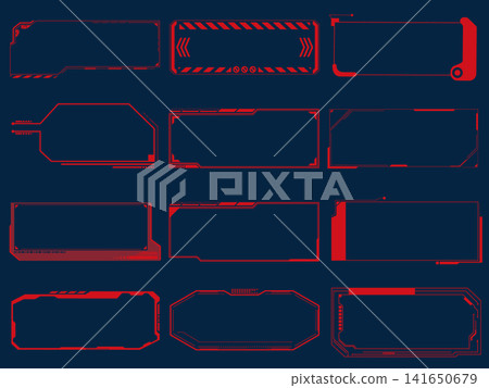 Iverpunk red HUD frame set (futuristic, sci-fi, UI design, technology background material) Iverpunk red HUD frame set (futuristic, sci-fi, UI design, technology background material) 141650679