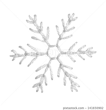 [Snowflake Material] Hand-embroidered illustration material 141650902