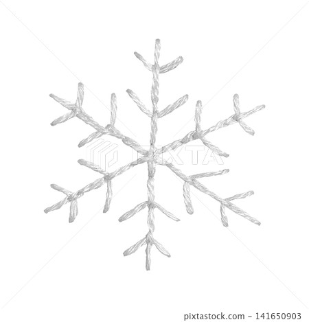 [Snowflake Material] Hand-embroidered illustration material 141650903
