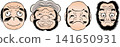 A set of illustrations of Okame, Hyottoko, and Daruma faces for the game of Fukuwarai (a traditional Japanese game similar to pin the tail on the donkey). 141650931