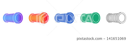 Industrial Pipe Connector Vector Icon Set Industrial Pipe Connector Vector Icon Set 141651069