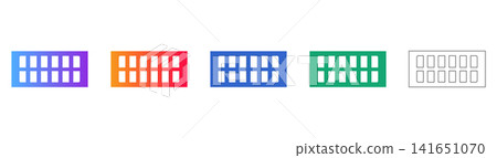 Rectangular Grid Panel Vector Icon Set Rectangular Grid Panel Vector Icon Set 141651070