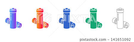 Isometric Battery Pack Icons Set 141651092