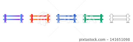 Industrial Barricade Icon Set Industrial Barricade Icon Set 141651098