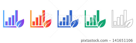 Eco Friendly Bar Chart Growth Icons Eco Friendly Bar Chart Growth Icons 141651106
