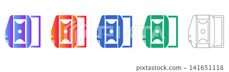 Modern Seatbelt Buckle Vector Icon Set Modern Seatbelt Buckle Vector Icon Set 141651118