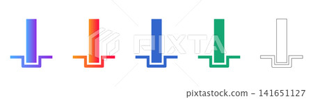 Structural Column Anchor Icon Set Structural Column Anchor Icon Set 141651127