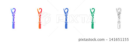 Industrial Hook Tool Icons Set Industrial Hook Tool Icons Set 141651155