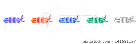 Bundled Industrial Cable Icons Set Bundled Industrial Cable Icons Set 141651157