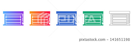 Sliding Door Track Icon Set 141651198