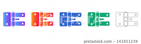 Industrial Hinge Vector Icon Set Industrial Hinge Vector Icon Set 141651239