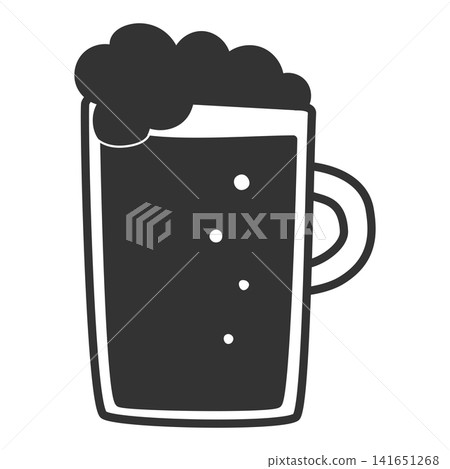 一個簡單的單色啤酒圖示插圖。 一個簡單的單色啤酒圖示插圖。 141651268
