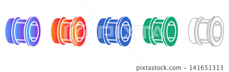 Industrial Pipe Coupling Vector Icon Set 141651313