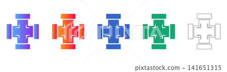 Cross Pipe Fitting Connector Vector Illustration Cross Pipe Fitting Connector Vector Illustration 141651315