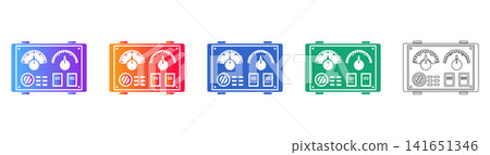 Industrial Control Panel Vector Set Industrial Control Panel Vector Set 141651346