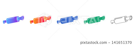 Engine Exhaust Silencer Vector Icons Engine Exhaust Silencer Vector Icons 141651370