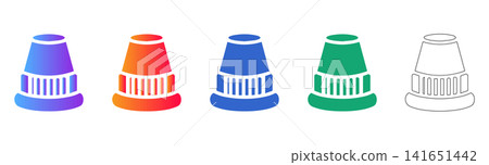 Thimble Sewing Tool Icon Set Thimble Sewing Tool Icon Set 141651442