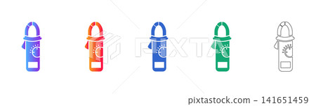 Digital Clamp Meter Vector Icon Set Digital Clamp Meter Vector Icon Set 141651459