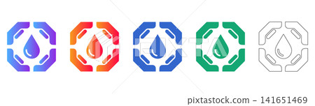 Water Drop Protection Icons Water Drop Protection Icons 141651469
