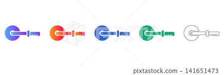 Professional Pizza Cutter Icon Set Professional Pizza Cutter Icon Set 141651473
