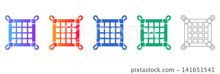 Industrial Cargo Net Icons Set Industrial Cargo Net Icons Set 141651541