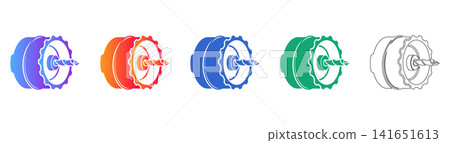 Hole Saw Drill Bit Vector Icon Set Hole Saw Drill Bit Vector Icon Set 141651613
