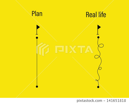 Plan B concept. Leadership vision for moving from point A to B. Strategic plan and goal achievement. Business metaphor for navigating challenges. Flat Vector illustration Plan B concept. Leadership vision for moving from point A to B. Strategic plan and goal achievement. Business metaphor for navigating challenges. Flat Vector illustration 141651818