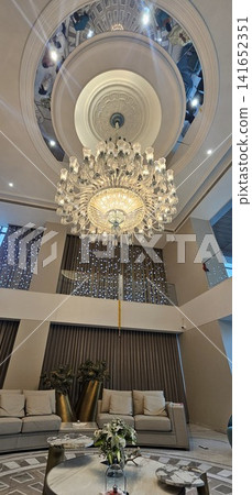 a modern hall with a large windows and a large windows of the hotel a modern hall with a large windows and a large windows of the hotel 141652351