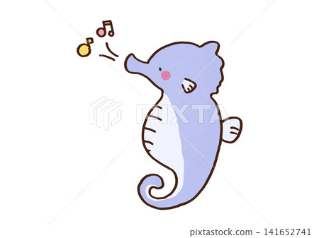 A seahorse hums a cheerful tune as if blowing a trumpet. A seahorse hums a cheerful tune as if blowing a trumpet. 141652741