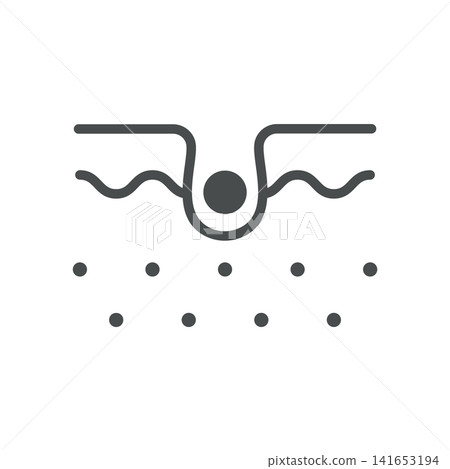 Blackhead line icon. Open comedone and clogged skin pore dermatology symbol. Editable stroke vector illustration. Blackhead line icon. Open comedone and clogged skin pore dermatology symbol. Editable stroke vector illustration. 141653194