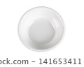 white ceramic bowl isolated on white background. Top view. Flat lay 141653411