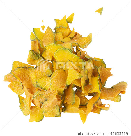 Crispy fried pumpkin thai isolated on white background 141653569