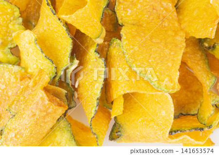 Crispy fried pumpkin thai texture background Crispy fried pumpkin thai texture background 141653574