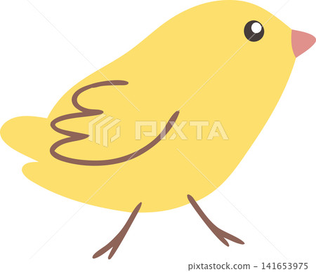 Illustration of a cute cartoon yellow chick Illustration of a cute cartoon yellow chick 141653975
