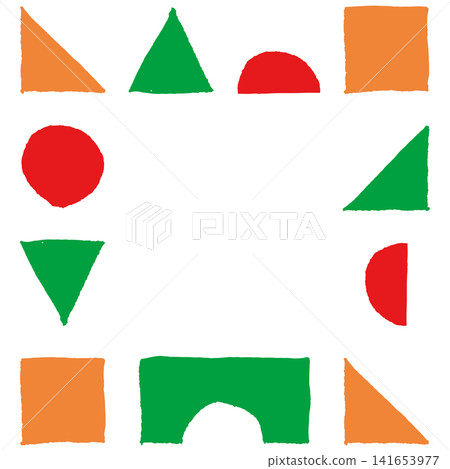 Educational/Preschool-oriented | Square block frame illustration material (crayon style, solid color, photo frame, vector) Educational/Preschool-oriented | Square block frame illustration material (crayon style, solid color, photo frame, vector) 141653977