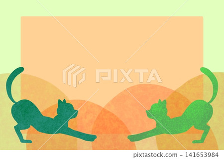Frame material of a cat stretching from side to side Frame material of a cat stretching from side to side 141653984