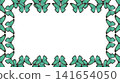 Decorative butterfly frame featuring layered turquoise butterflies forming an elegant border with generous copy space 141654050