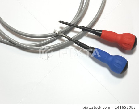 Driver with blue and red grips Driver with blue and red grips 141655093