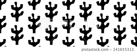 Abstract seamless pattern with cacti. Abstract seamless pattern with cacti. 141655313
