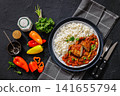 Pan Seared Blended Meat Patty In Pepper Gravy 141655794