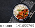 American Ground Meat Patty In Pepper Tomato Sauce 141655795