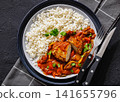 Savory Balkan Cufta Patty In Stewed Pepper Sauce 141655796