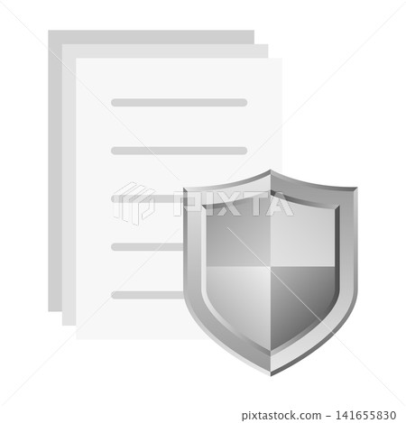 Document and shield security icon Document and shield security icon 141655830