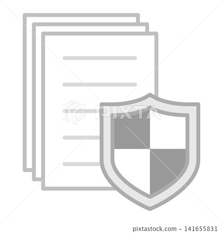 Document and shield security icon Document and shield security icon 141655831