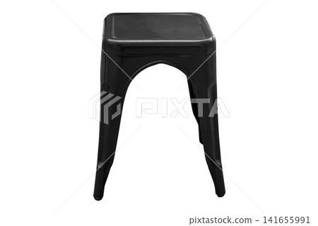 Black steel stool chair isolated on white background Black steel stool chair isolated on white background 141655991